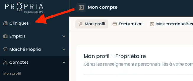 Menu Cliniques